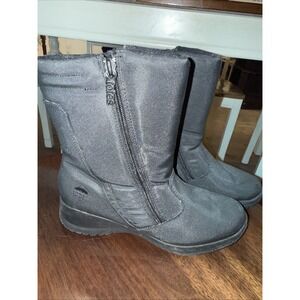 TOTES Boots Womens Size 8M Rosie 2‎ Double Zip Black Waterproof Insulate